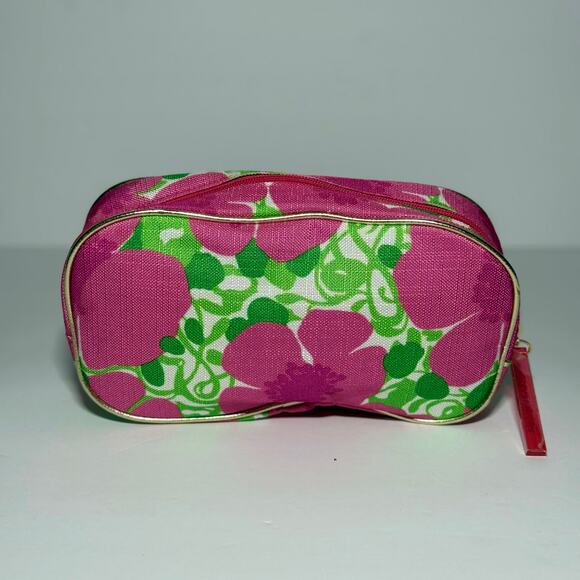 Lilly Pulitzer Handbags - 🌸 NWOT Lilly Pulitzer for Estée Lauder Cosmetic Bag Pink Floral Gold Makeup